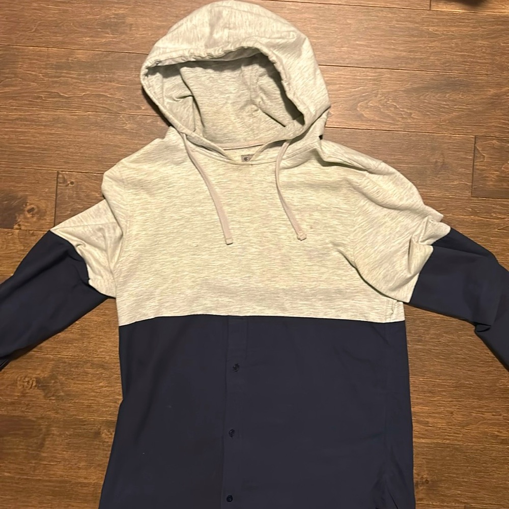 Charles & A Half | Hooded Oxford Pullover Shirt | Size M